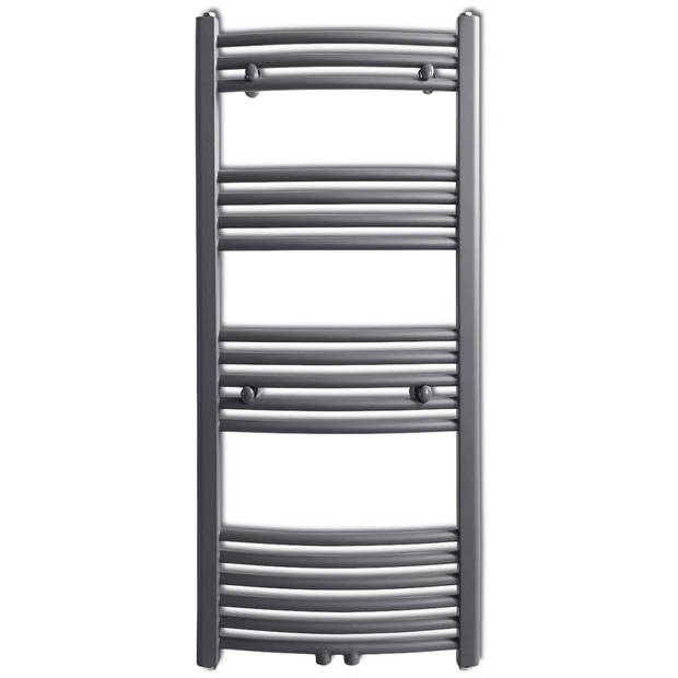 The Living Store Handdoekradiator - Dubbele functie - Grijs - 500 x 1.160 mm - 18 dwarsbalken