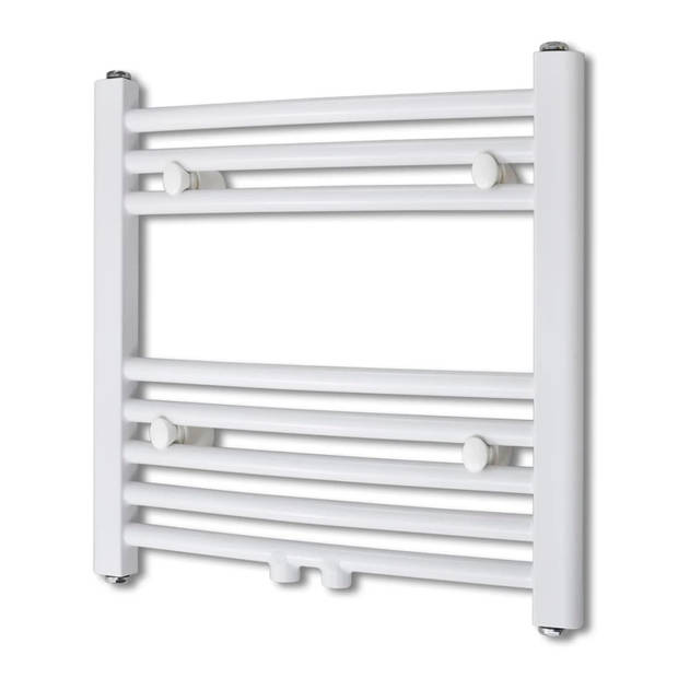 The Living Store Handdoekradiator - gebogen wandmontage - wit - 480x480 mm - 8 buizen - 215 W