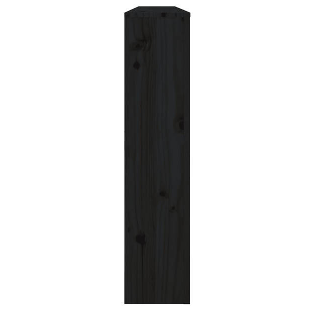 The Living Store Houten Radiatorombouw - Massief grenenhout - 169 x 19 x 84 cm - Zwarte kleur