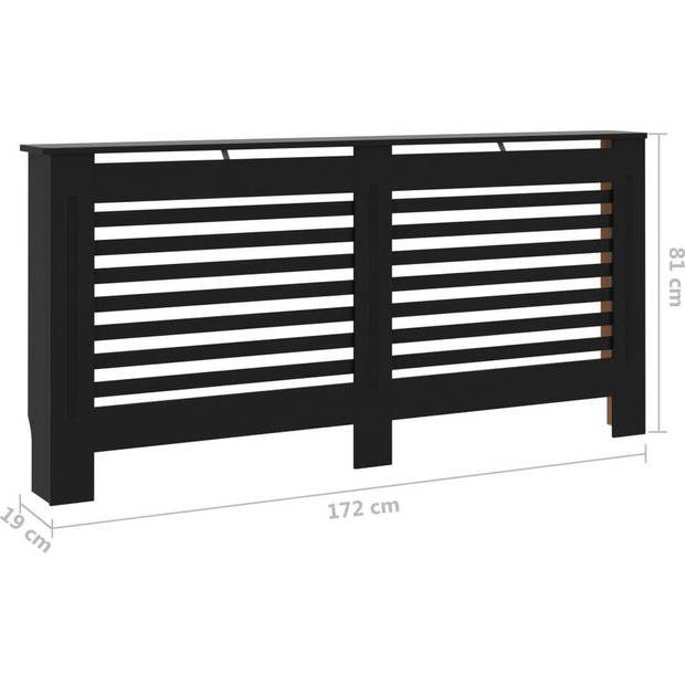 The Living Store Radiatorombouw - Zwart - 172 x 19 x 81 cm (B x D x H) - MDF