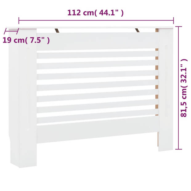 The Living Store Radiatorombouw - MDF - 112 x 19 x 81.5 cm - wit