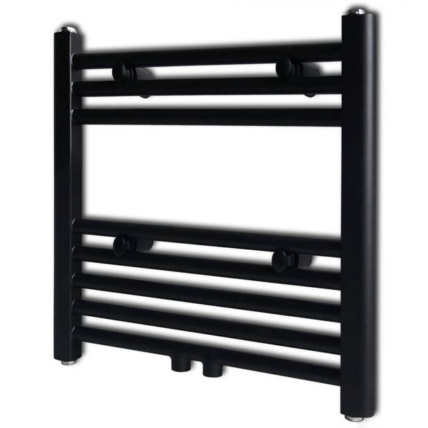 The Living Store Handdoekradiator - zwart - 480 x 480 mm - 8 dwarsbalken