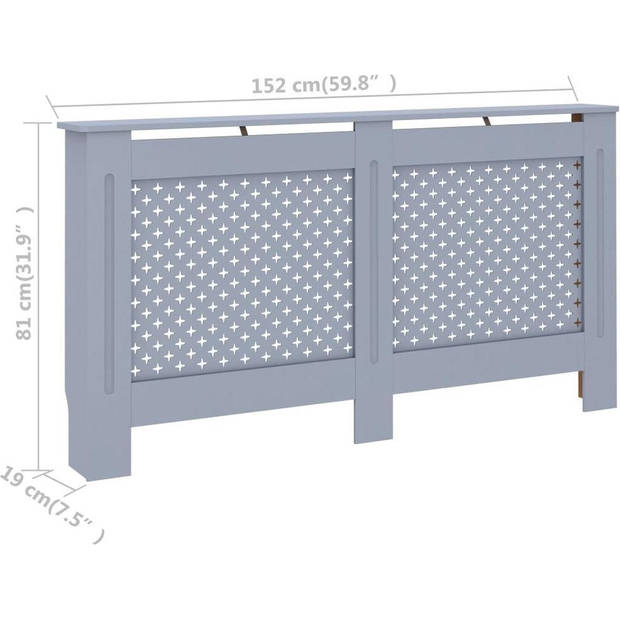 The Living Store Radiatorombouw - Antraciet - 152 x 19 x 81 cm - MDF