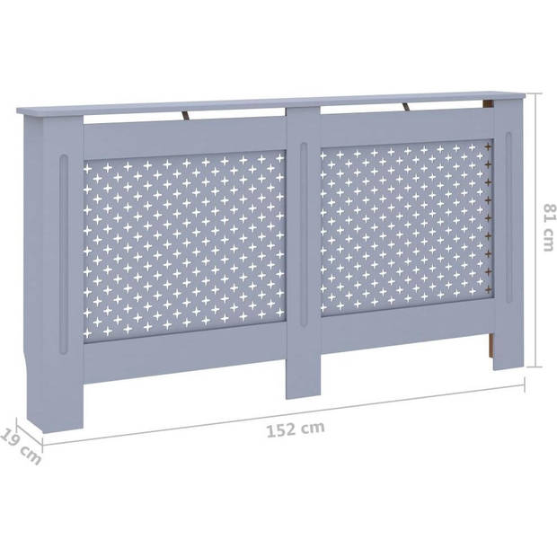 The Living Store Radiatorombouw - Antraciet - 152 x 19 x 81 cm - MDF