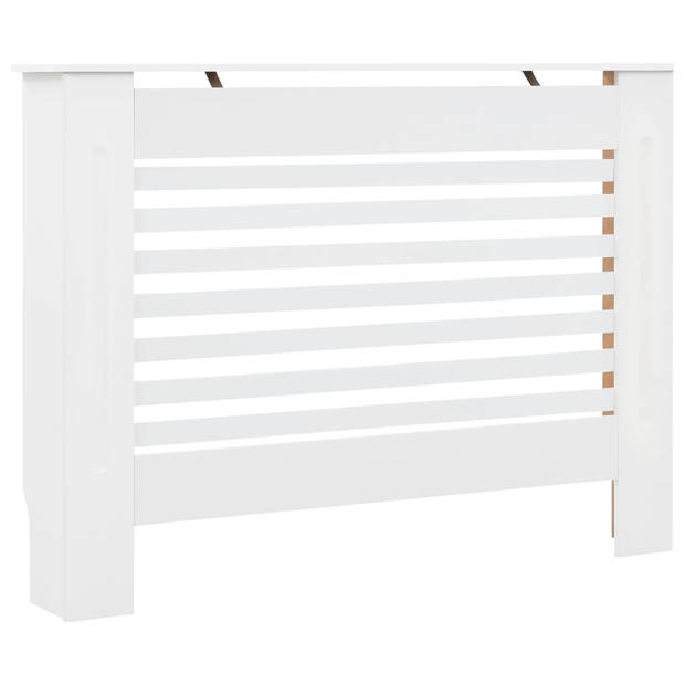 The Living Store Radiatorombouw - Wit MDF - 112 x 19 x 81.5 cm - Met 7 horizontale latten