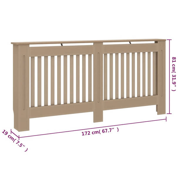 The Living Store Radiatorombouw - MDF - 172 x 19 x 81 cm - Met Verticale Gelat