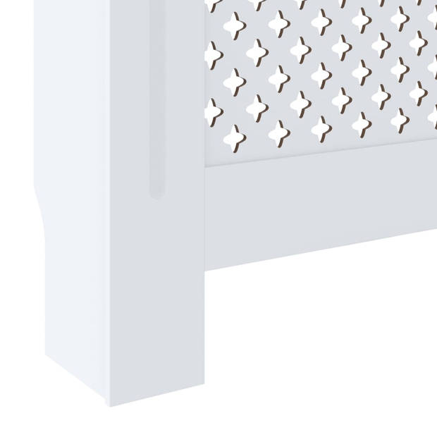 The Living Store Radiatorkast - Wit - MDF - 142-205x20.5x82 cm - verstelbaar - met kruislatten