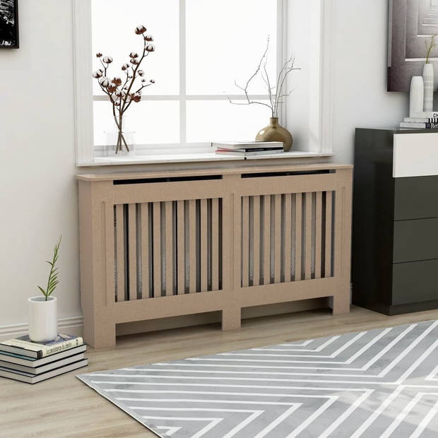 The Living Store Radiatorombouw - MDF - 152 x 19 x 81 cm - Verticaal gelat