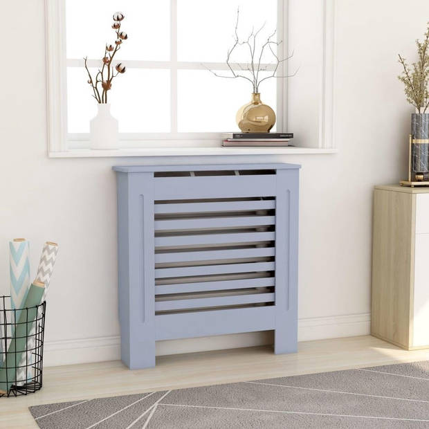 The Living Store Radiatorkast - MDF - 78 x 19 x 81.5 cm - Grijs