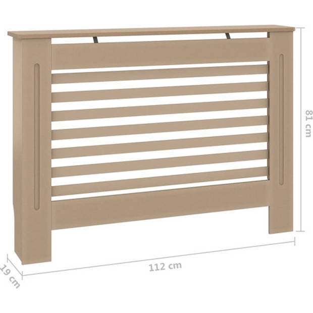 The Living Store Radiatorombouw - MDF - 112 x 19 x 81 cm - Met horizontale latten