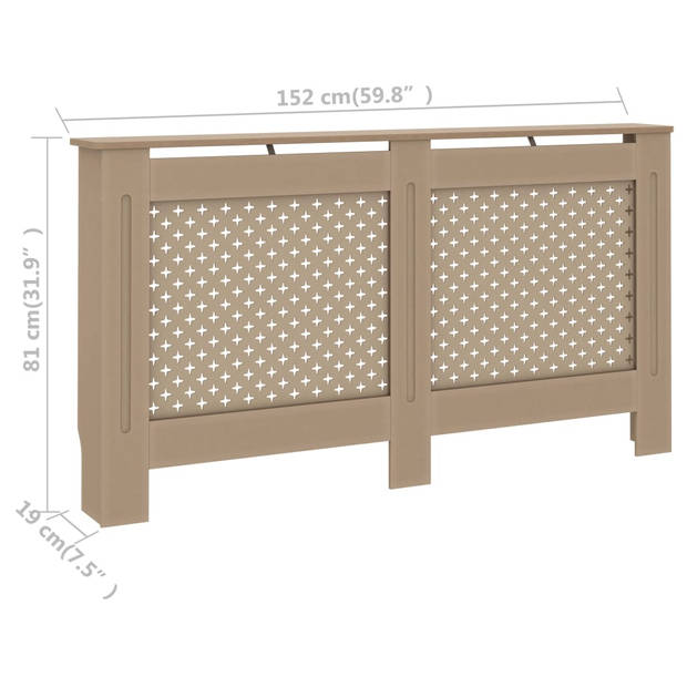 The Living Store Radiatorombouw - MDF - 152x19x81 cm - Honingraat/kruispatroon