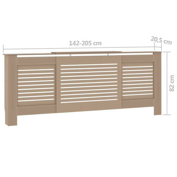 The Living Store Radiatorkast - MDF - 142-205x20.5x82 cm