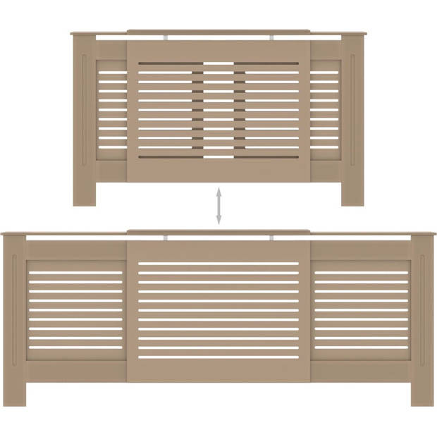 The Living Store Radiatorkast - MDF - 142-205x20.5x82 cm