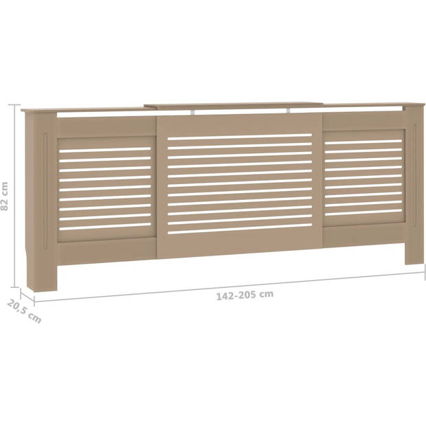 The Living Store Radiatorkast - MDF - 142-205x20.5x82 cm