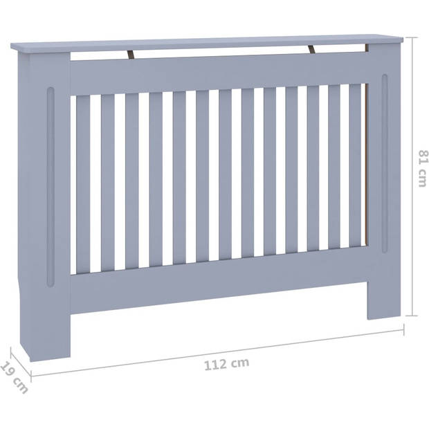 The Living Store Radiatorombouw - Antraciet - 112 x 19 x 81 cm - MDF