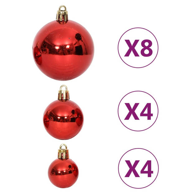 vidaXL 64-delige Kerstballenset rood en wit