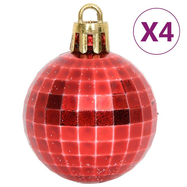 vidaXL 64-delige Kerstballenset rood en wit