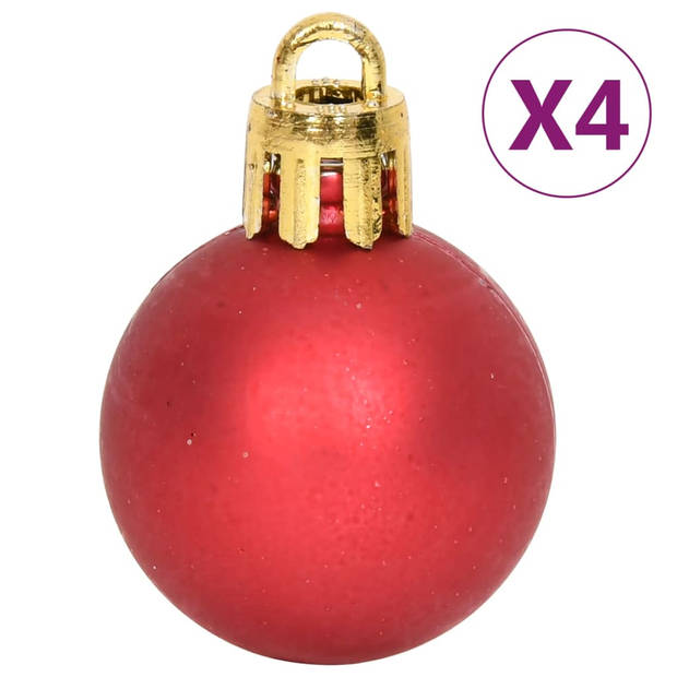 vidaXL 64-delige Kerstballenset rood en wit