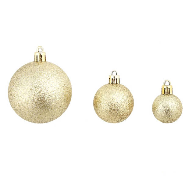 The Living Store Kerstballen - Versier je boom met glanzende decoraties - Beschikbaar in 3 maten - Gemaakt van