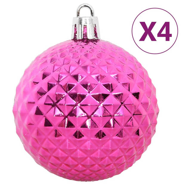 vidaXL 108-delige Kerstballenset wit en roze