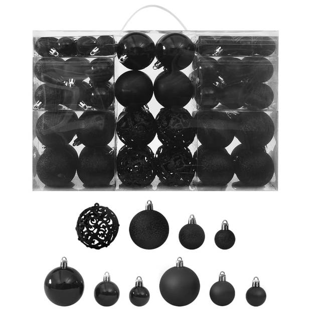 The Living Store Kerstballenset - Betoverende Kerstmis - 32x3cm - 36x4cm - 32x6cm - Glinsterend kunststof -