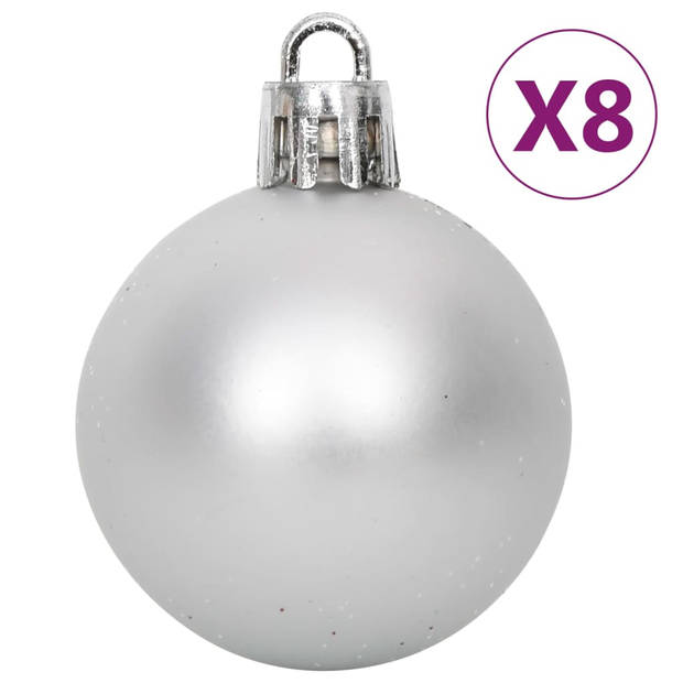 vidaXL 108-delige Kerstballenset zilver en wit