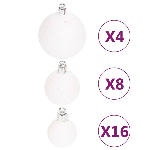 vidaXL 108-delige Kerstballenset zilver en wit