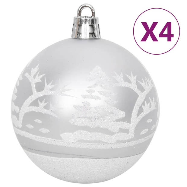 vidaXL 108-delige Kerstballenset zilver en wit