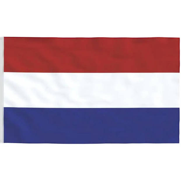 The Living Store Nationale vlaggenset - 90 x 150 cm - Duurzaam polyester - Aluminium vlaggenmast - Verstelbare hoogte -