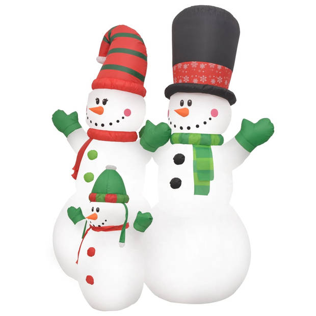 The Living Store Sneeuwpoppen Kerstdecoratie - 215x95x244 cm - Opblaasbaar - Polyester - LED