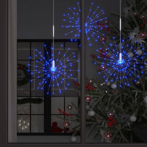 The Living Store Vuurwerklicht Starburst - 20 cm - blauw - met afstandsbediening