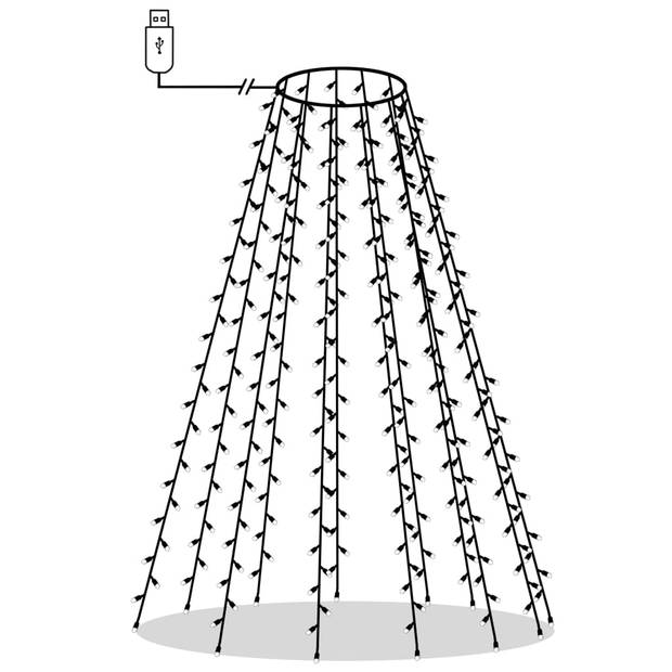 The Living Store LED Kerstboomlampjes - 150 LEDs - 8 lichteffecten - Waterbestendig - Geschikt voor binnen en buiten -