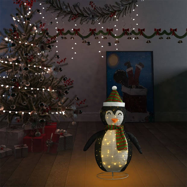 The Living Store Kerstdecoratie Pinguïn - 60 cm - Met 48 LEDs - 8 lichteffecten - 5 m lange verlengkabel