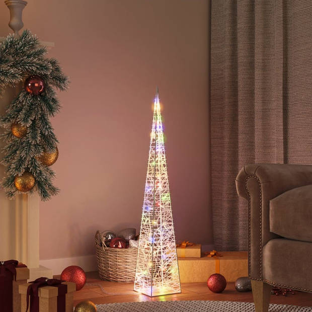 The Living Store Kerst Lichtkegel - Acryl - 10x10x90 cm - Meerkleurige LEDs