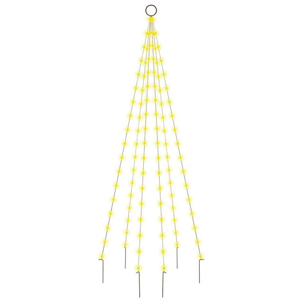 The Living Store LED Kerstboom - 180 cm x 70 cm - 108 warmwitte LEDs - 8 lichteffecten - Compact ontwerp - eenvoudige