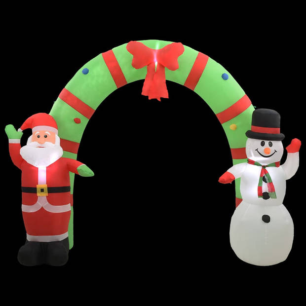 The Living Store Opblaasbare Kerstboog - Kerstman en Sneeuwpop - 300 x 90 x 223 cm - Met 3 LEDs