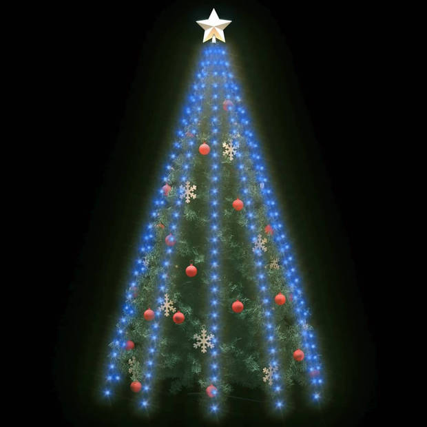 The Living Store LED Kerstboomverlichting - 300 LEDs - Blauw - PVCGeschikt voor 300 cm boom - 10 lichtsnoeren a 30 LEDs