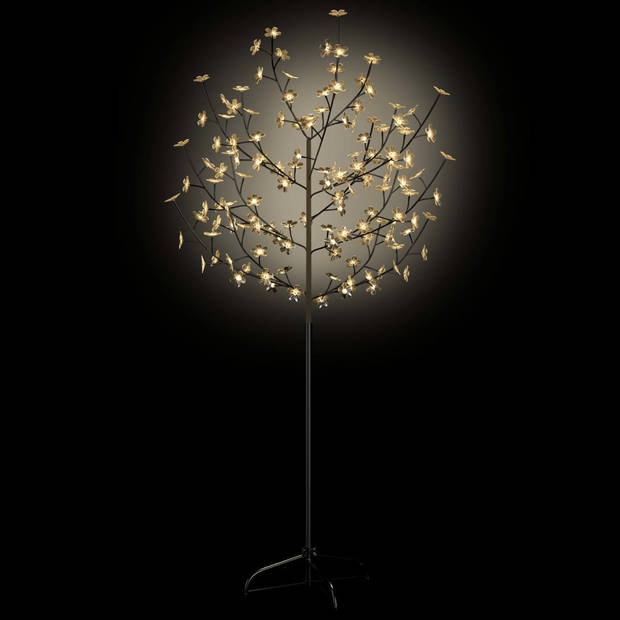 The Living Store Kerstboom Kersenbloesem - 150 cm - LED - Zwart - Kunststof/Metaal