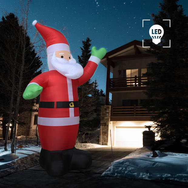 The Living Store Opblaasbare Kerstman - 600 cm - Hoogwaardig polyester - Lichtgewicht en waterdicht