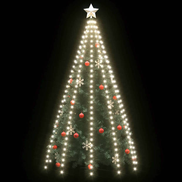 The Living Store Kerstboomverlichting met 250 LED's koudwit net 250 cm - Kerstboomverlichting
