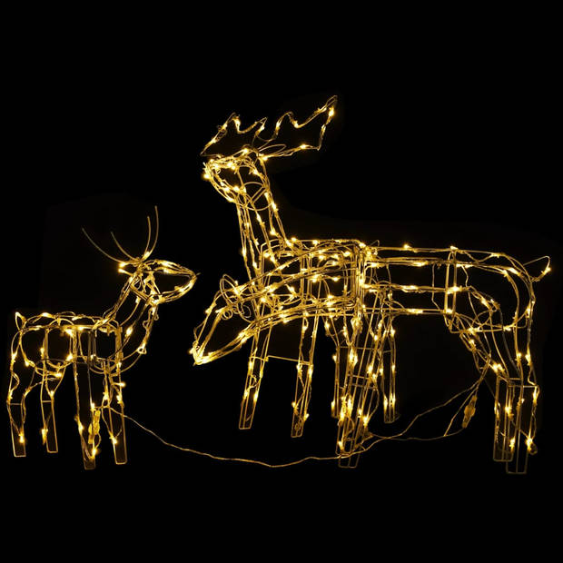 The Living Store Rendieren - Kerstverlichting - 68x38x81cm - Met 98 LEDs - Waterbestendig - PVC en staal