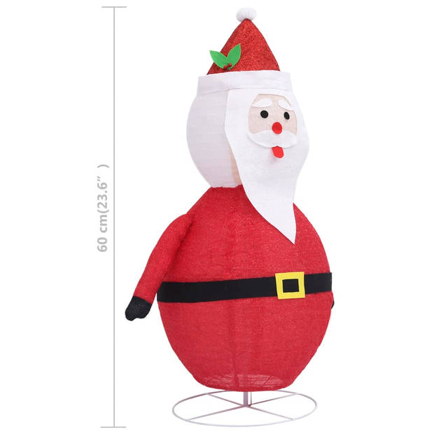 The Living Store Kerstman Decoratie - 60cm - Rood - Met 48 LEDs - Dikke stof - 8 lichteffecten - 5m verlengkabel -