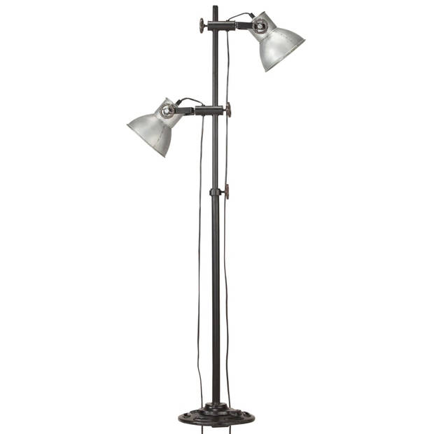 The Living Store Industriële Vloerlamp - Zwart/Zilver - 28x160 cm - E27 fitting - Max 25W