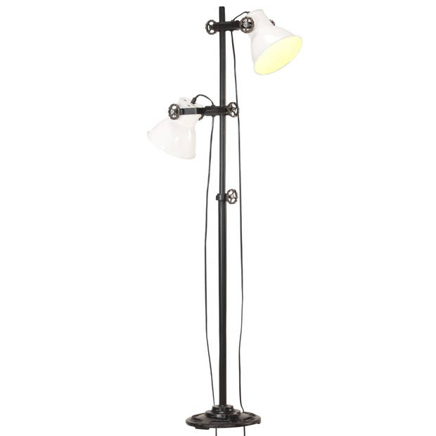 The Living Store Vloerlamp Industrial - Zwart en Wit - 28 x 160 cm - E27 fitting - Maximaal 25W