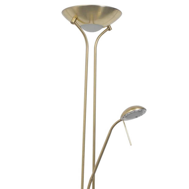 The Living Store Staande Lamp Uplighter en Leeslamp - LED - Dubbele Dimmerschakelaar - Milieuvriendelijk - 150cm