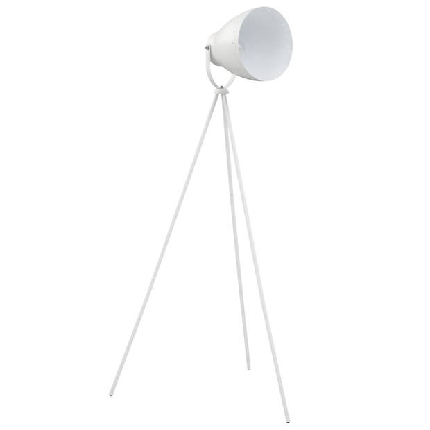 The Living Store Staande Lamp - Moderne Vloerlamp - Statiefvoet - Ovale Lampenkap - Verstelbare Kap - 70x74x146cm