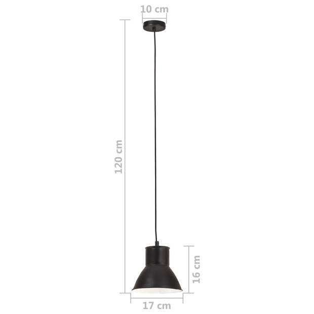 The Living Store Hanglamp Industrieel Zwart - 120cm - E27 fitting