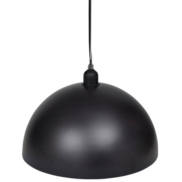 The Living Store Halfronde plafondlamp zwart/goud 35 x 17 cm - metaal