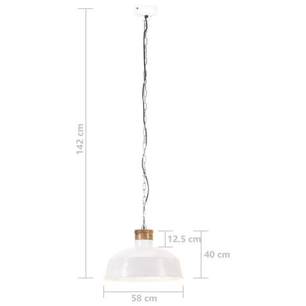 vidaXL Hanglamp industrieel E27 58 cm wit