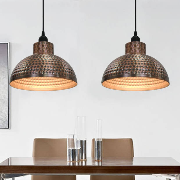 The Living Store Plafondlampen Halve Bolvorm - Metaal - 26 x 16 cm - E27 fitting